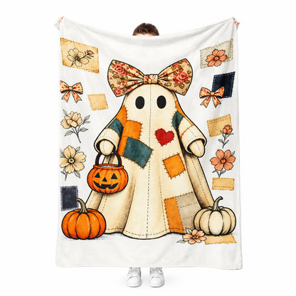 Cozy Halloween Patchwork Throw Blanket